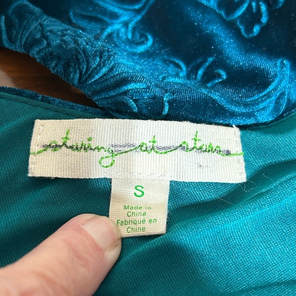 Crop Top Teal Velvet Staring At Stars Brand - Picture 8 of 13